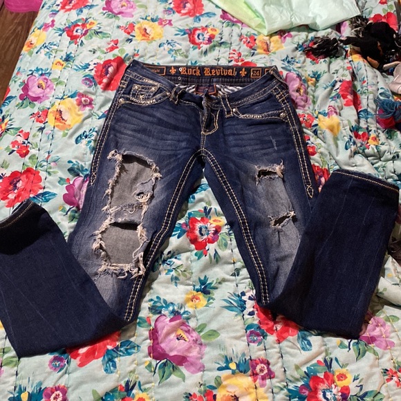 NWOT Rock Revival Jeans distressed KARLA size 24 - Picture 2 of 5